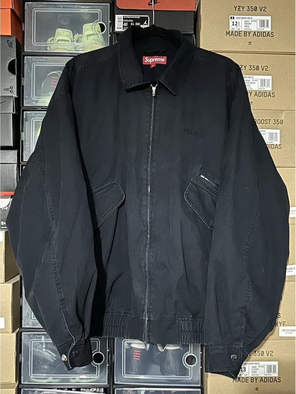 Supreme Hooded Utility Jacket Black FW25 size XL Nice Coat